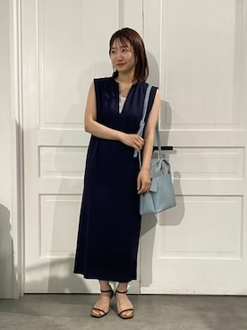 「NANO universe（ナノユニバース）のアイテム（ジャンパースカート）」を使った、NANO universeさん（レディース・151cm）の春コーディネート