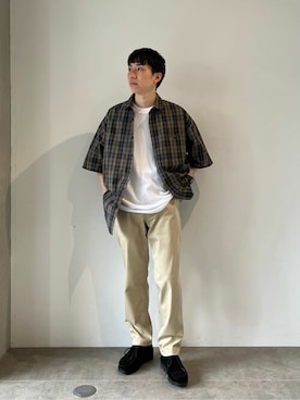 「NANO universe（ナノユニバース）のアイテム（チノパンツ）」を使った、NANO universeさん（メンズ・172cm）の夏コーディネート