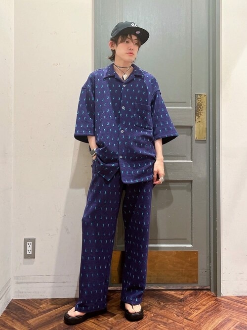 セール】LB.04/WEB限定 総柄ジャージーシャツ（カラー限定