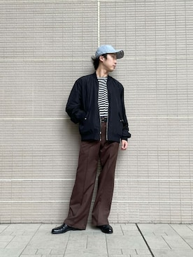 「URBAN RESEARCH（アーバンリサーチ）のアイテム（MA-1）」を使った、Sonny Label MENSさん（メンズ・168cm）の秋コーディネート