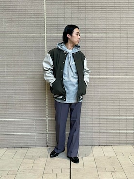 「アーバンリサーチ」｜「アイテム（スタジャン）」を使った、Sonny Label MENSさん（メンズ・168cm）の秋コーディネート