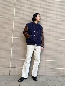 「アーバンリサーチ」｜「アイテム（スタジャン）」を使った、Sonny Label MENSさん（メンズ・168cm）の秋コーディネート
