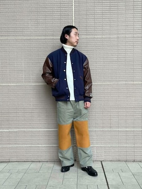 「アーバンリサーチ」｜「アイテム（スタジャン）」を使った、Sonny Label MENSさん（メンズ・168cm）の冬コーディネート
