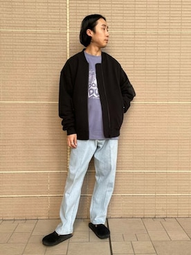 「URBAN RESEARCH Sonny Label（アーバンリサーチサニーレーベル）のアイテム（MA-1）」を使った、Sonny Label MENSさん（メンズ・168cm）の冬コーディネート