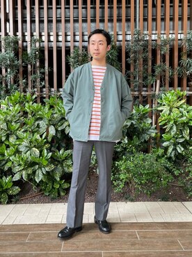 「URBAN RESEARCH Sonny Label（アーバンリサーチサニーレーベル）のアイテム（ノーカラージャケット）」を使った、Sonny Label MENSさん（メンズ・168cm）の春コーディネート
