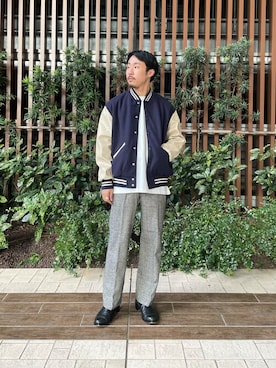 「アーバンリサーチ」｜「アイテム（スタジャン）」を使った、Sonny Label MENSさん（メンズ・168cm）の秋コーディネート
