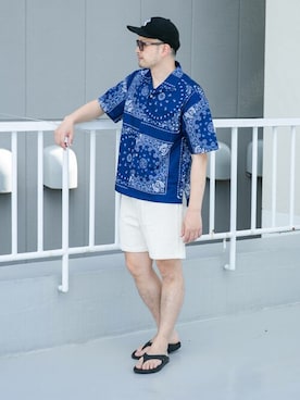 「URBAN RESEARCH Sonny Label（アーバンリサーチサニーレーベル）のアイテム（パンツ）」を使った、Sonny Label MENSさん（メンズ・178cm）の夏コーディネート