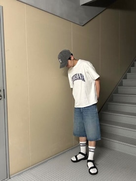 「URBAN RESEARCH Sonny Label（アーバンリサーチサニーレーベル）のアイテム（キャップ）」を使った、Sonny Label MENSさん（メンズ・175cm）の夏コーディネート