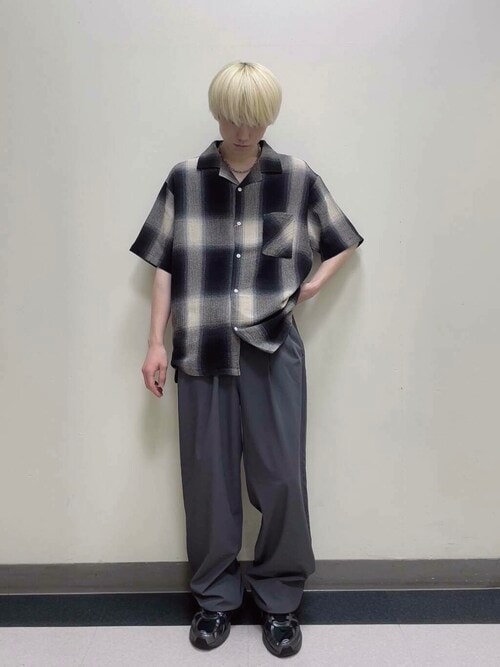 オンブレチェックショートスリーブシャツ