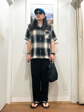「OOFOS（ウーフォス）のアイテム」を使った、Sonny Label MENSさん（メンズ・179cm）の夏コーディネート