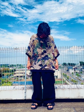 「my beautiful landlet（マイビューティフルランドレット）のアイテム（トップス）」を使った、deneiさん（メンズ・172cm）の夏コーディネート