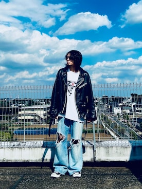 「クラッシュデニム」｜「アイテム（ジャケット/アウター）」を使った、deneiさん（メンズ・172cm）の秋コーディネート