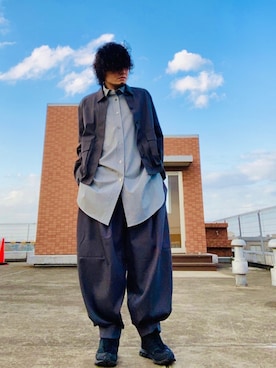 「URU（ウル）のアイテム（ブルゾン）」を使った、deneiさん（メンズ・172cm）の春コーディネート