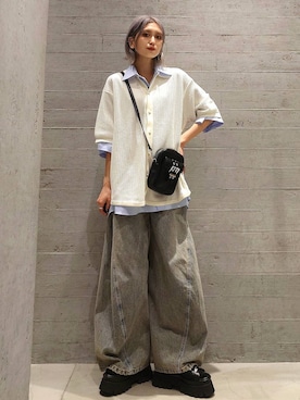 「HARE（ハレ）のアイテム（シューズ）」を使った、sayaさん（レディース・157cm）の春コーディネート