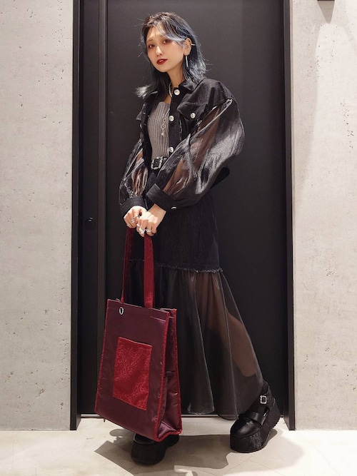【完売品】HARE デニムシアーキリカエブルゾン ブラック F デニムシアーキリカエブルゾン(HARE)（ブルゾン）｜HARE（ハレ
