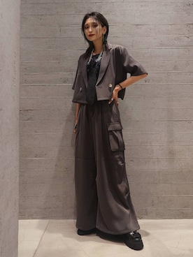 「HARE（ハレ）のアイテム（テーラードジャケット）」を使った、sayaさん（レディース・157cm）の夏コーディネート