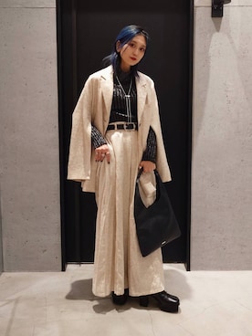 「HARE（ハレ）のアイテム（テーラードジャケット）」を使った、sayaさん（レディース・157cm）の冬コーディネート