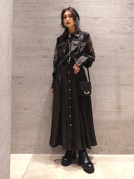 「アイテム（サスペンダー）」を使った、sayaさん（レディース・157cm）の夏コーディネート