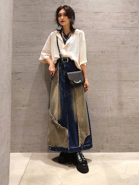 「アイテム（タンクトップ）」を使った、sayaさん（レディース・157cm）の夏コーディネート