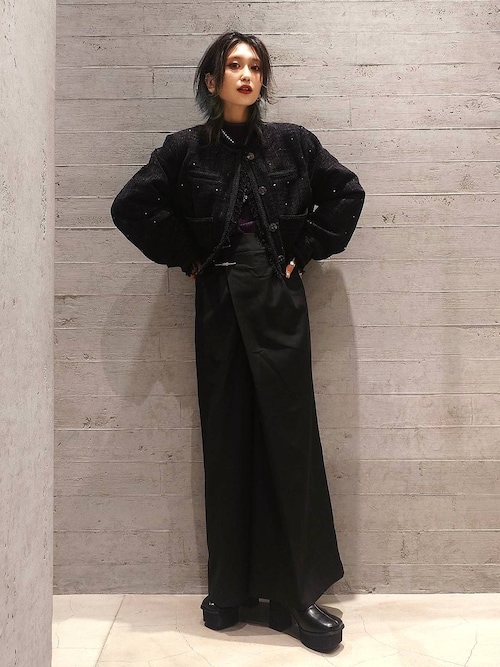 アソートラメツイードジャケット(HARE)（ノーカラージャケット）｜HARE