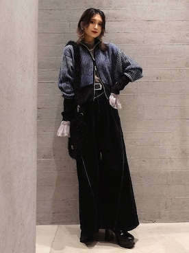 「アイテム（ステンカラーコート）」を使った、sayaさん（レディース・157cm）の冬コーディネート