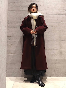 「アイテム（ステンカラーコート）」を使った、sayaさん（レディース・157cm）の秋コーディネート