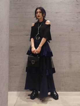 「アイテム（サスペンダー）」を使った、sayaさん（レディース・157cm）の夏コーディネート