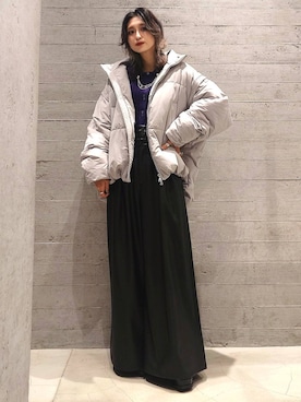 「アイテム（ブローチ/コサージュ）」を使った、sayaさん（レディース・157cm）の秋コーディネート