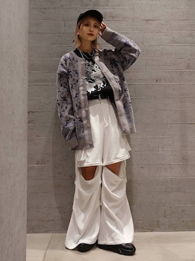 「HARE（ハレ）のアイテム（帽子）」を使った、sayaさん（レディース・157cm）の冬コーディネート