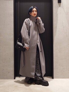 「ベーシック/シンプル」｜「アイテム（チェスターコート）」を使った、sayaさん（レディース・157cm）の冬コーディネート