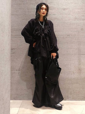 「アイテム（ブーツ、シルバー系）」を使った、sayaさん（レディース・157cm）の秋コーディネート