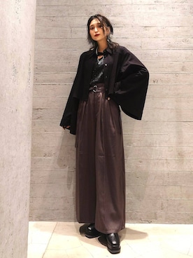 「HARE（ハレ）のアイテム（Tシャツ/カットソー）」を使った、sayaさん（レディース・157cm）の秋コーディネート