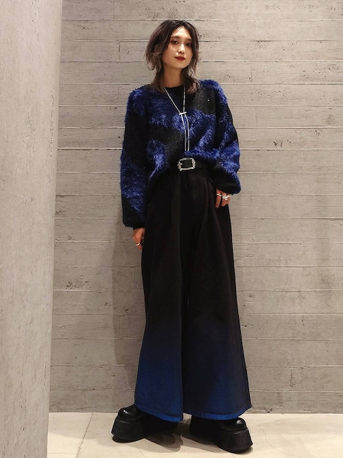 セール】グラデーションハクプリントデニムパンツ(HARE)（デニムパンツ