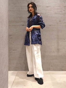 「女子会」｜「アイテム（ジャケット/アウター）」を使った、sayaさん（レディース・157cm）の夏コーディネート