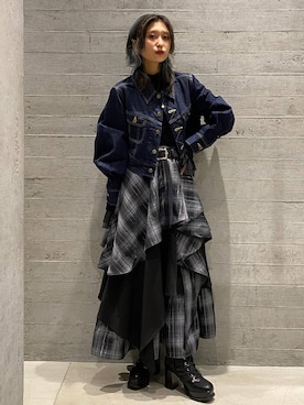 「HARE（ハレ）のアイテム（デニムジャケット）」を使った、sayaさん（レディース・157cm）の秋コーディネート