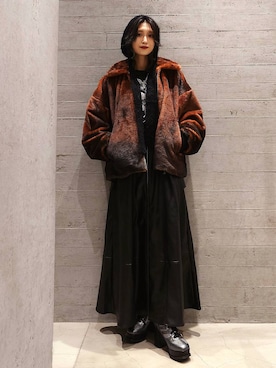 「アイテム（ブーツ、シルバー系）」を使った、sayaさん（レディース・157cm）の秋コーディネート