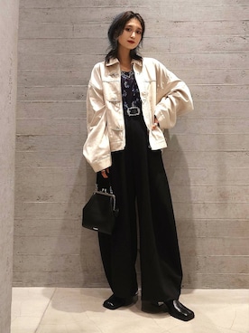 「HARE（ハレ）のアイテム（デニムジャケット）」を使った、sayaさん（レディース・157cm）の秋コーディネート