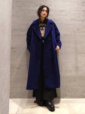 「HARE（ハレ）のアイテム（チェスターコート）」を使った、sayaさん（レディース・157cm）の秋コーディネート