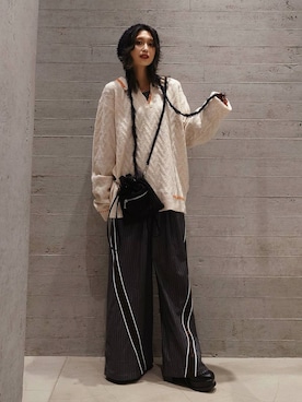 「HARE（ハレ）のアイテム（ニットキャップ/ビーニー）」を使った、sayaさん（レディース・157cm）の秋コーディネート