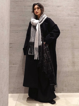 「アイテム（ブローチ/コサージュ）」を使った、sayaさん（レディース・157cm）の秋コーディネート