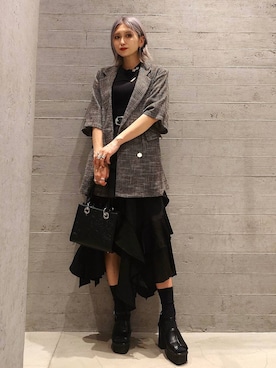 「HARE（ハレ）のアイテム（スカート）」を使った、sayaさん（レディース・157cm）の春コーディネート