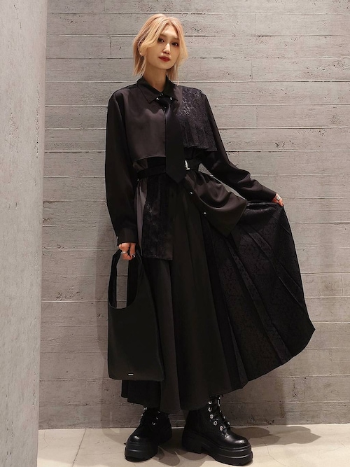 ジャガードアシメプリーツシャツ(HARE)（シャツ/ブラウス）｜HARE