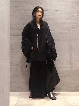 「アイテム（MA-1）」を使った、sayaさん（レディース・157cm）の秋コーディネート