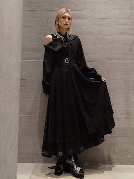 「HARE（ハレ）のスニーカーチャンキーブーサン(HARE)（ブーツ、シルバー系）」を使った、sayaさん（レディース・157cm）の春コーディネート