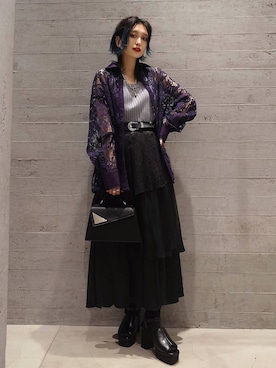 「HARE（ハレ）のアイテム（ハンドバッグ）」を使った、sayaさん（レディース・157cm）の春コーディネート