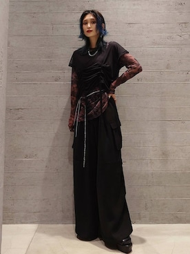 「HARE（ハレ）のアイテム（ハンドバッグ）」を使った、sayaさん（レディース・157cm）の夏コーディネート