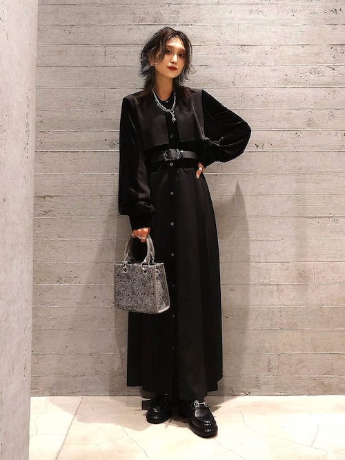 セール】マルチマテリアルプリーツワンピース(HARE)（ワンピース