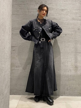 「HARE（ハレ）のアイテム（デニムジャケット）」を使った、sayaさん（レディース・157cm）の秋コーディネート