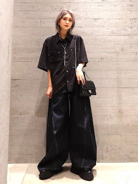 「HARE（ハレ）のマルチロングチェーンネックレス(HARE)（ネックレス、シルバー系）」を使った、sayaさん（レディース・157cm）の春コーディネート