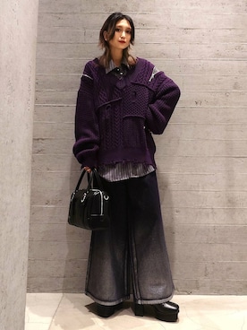 「HARE（ハレ）のアイテム（バッグ）」を使った、sayaさん（レディース・157cm）の冬コーディネート